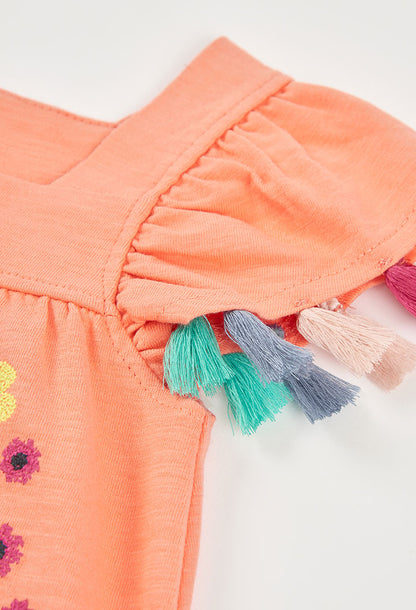 Boboli Girls Summer Coral Printed Dress