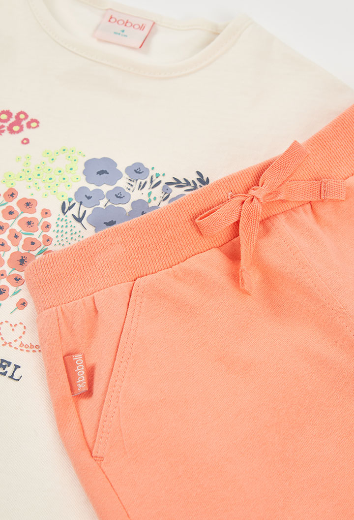 Boboli 2 Piece Travel Girl T-Shirt And Shorts Outfit