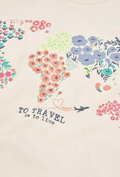 Boboli 2 Piece Travel Girl T-Shirt And Shorts Outfit