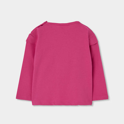 Boboli Girls Long Sleeve Fuchsia T-shirt