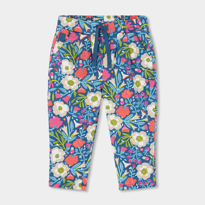 Boboli Girls Fleece Floral Print Trousers