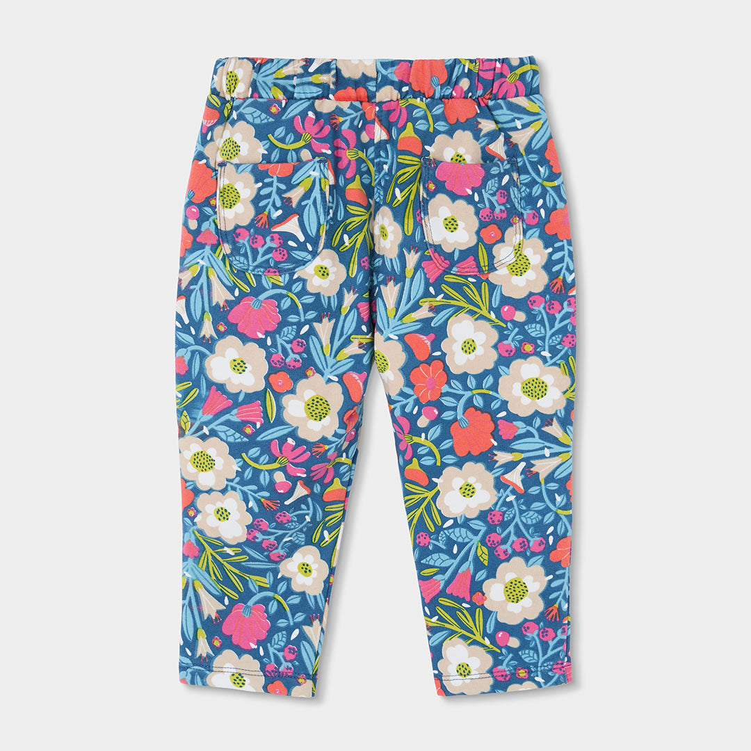 Boboli Girls Fleece Floral Print Trousers