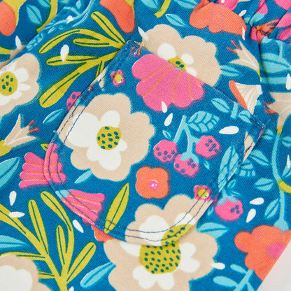 Boboli Girls Fleece Floral Print Trousers
