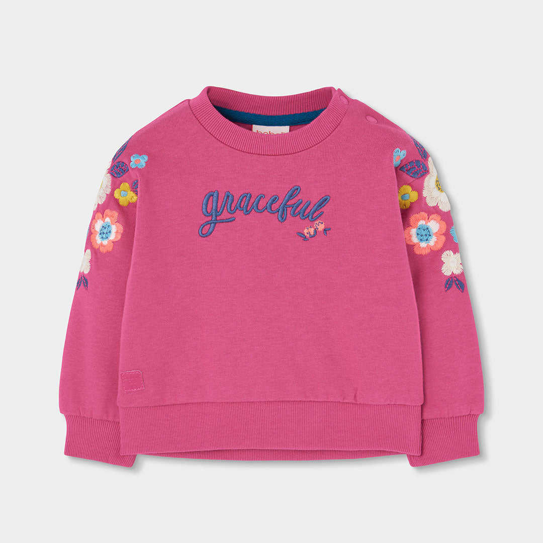 Boboli Girls Graceful Fuchsia Fleece Sweatshirt