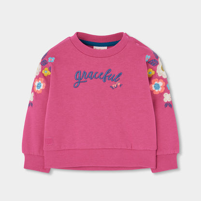 Boboli Girls Graceful Fuchsia Fleece Sweatshirt