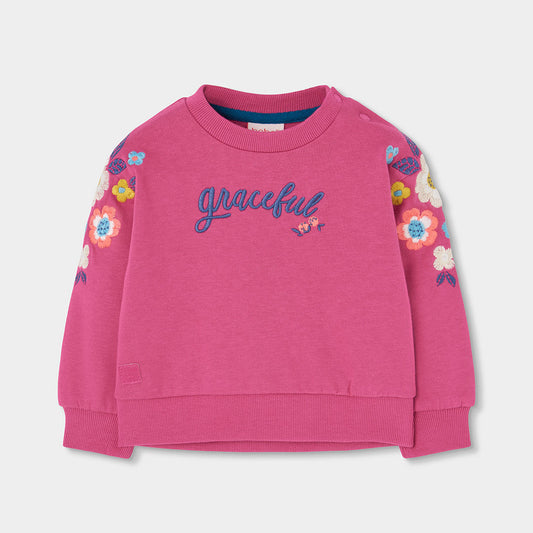 Boboli Girls Graceful Fuchsia Fleece Sweatshirt