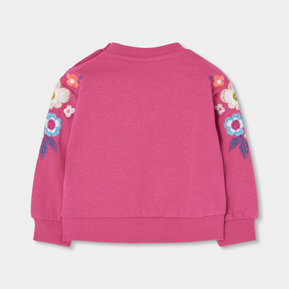 Boboli Girls Graceful Fuchsia Fleece Sweatshirt