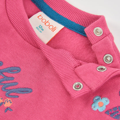 Boboli Girls Graceful Fuchsia Fleece Sweatshirt
