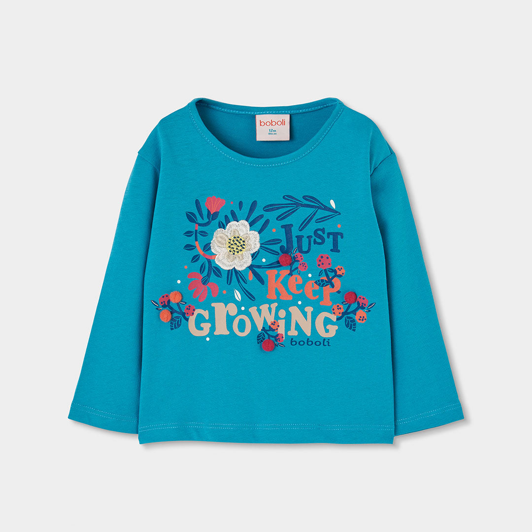 Boboli Girls Blue Long Sleeve T-shirt