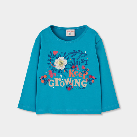 Boboli Girls Blue Long Sleeve T-shirt