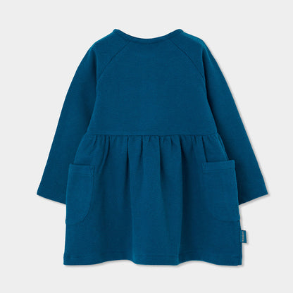 Boboli Girls Twill Knit Dress