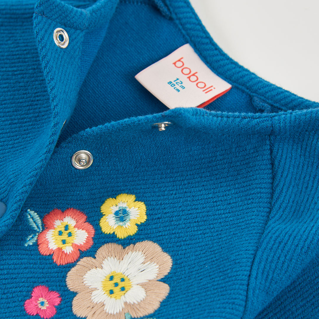 Boboli Girls Twill Knit Dress