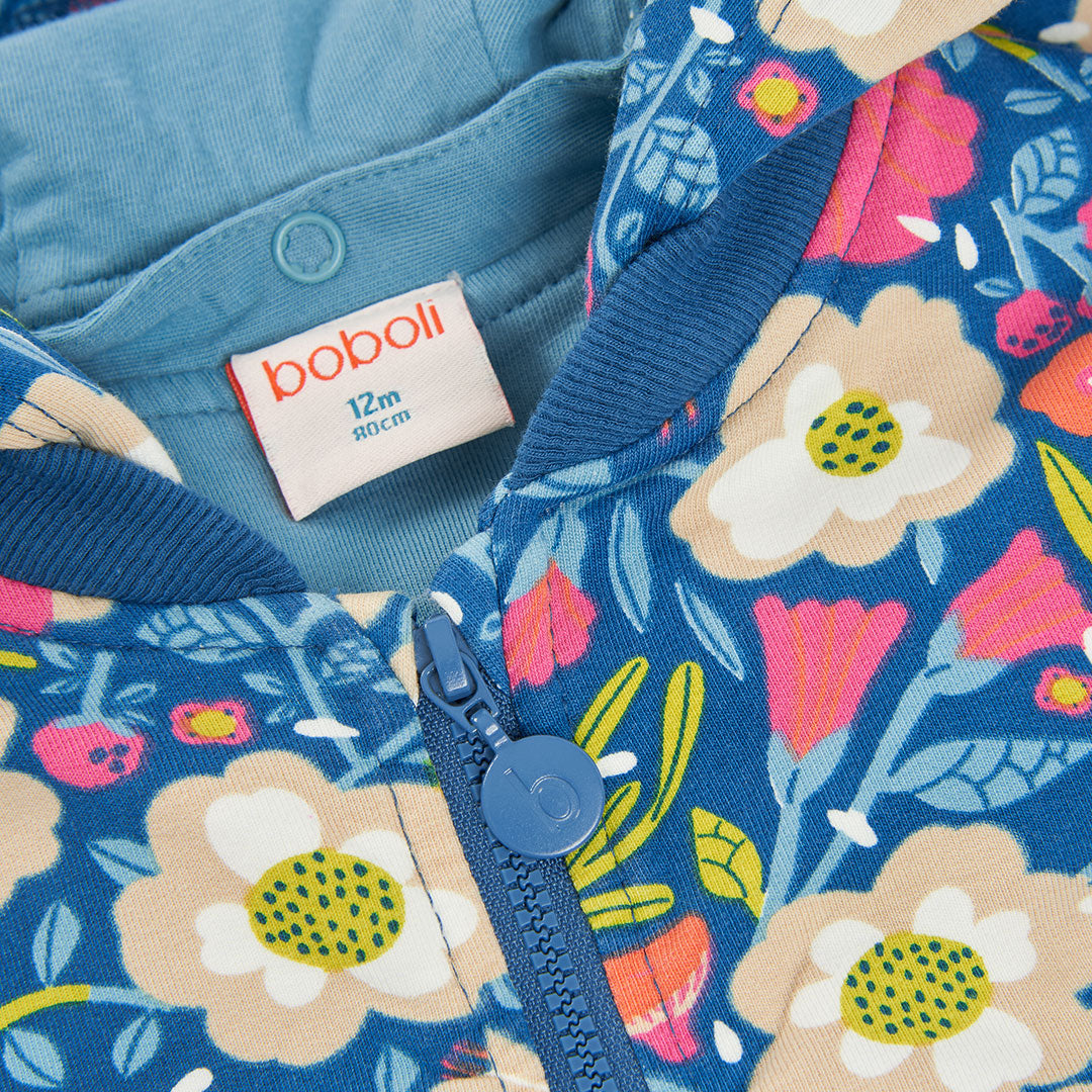 Boboli Girls Fleece Floral Print Jacket