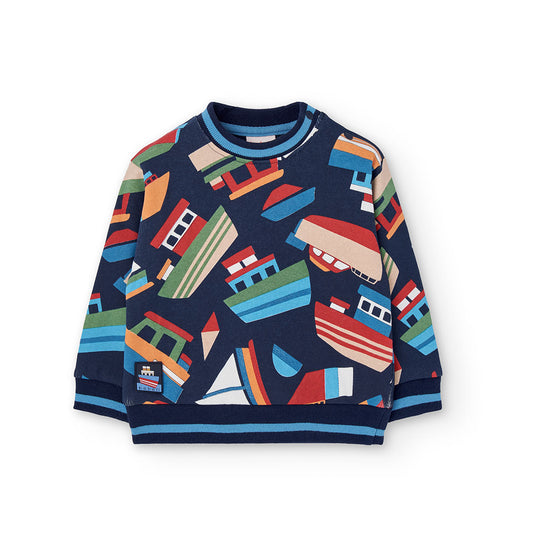 Boboli Boys Boat Print Sweater