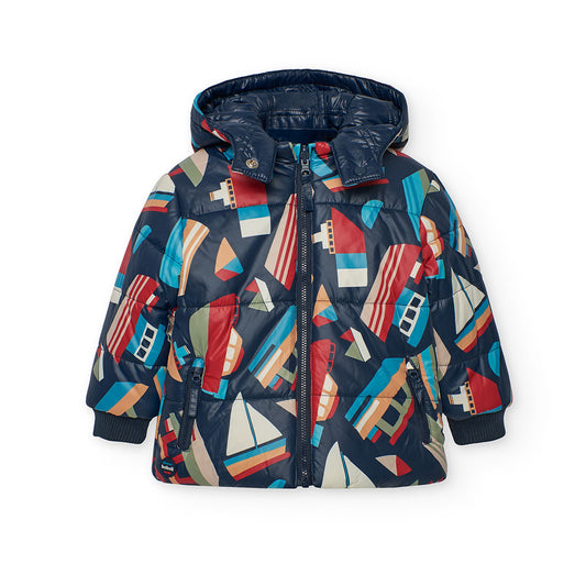 Boboli Boys Reversible Boat Padded Coat