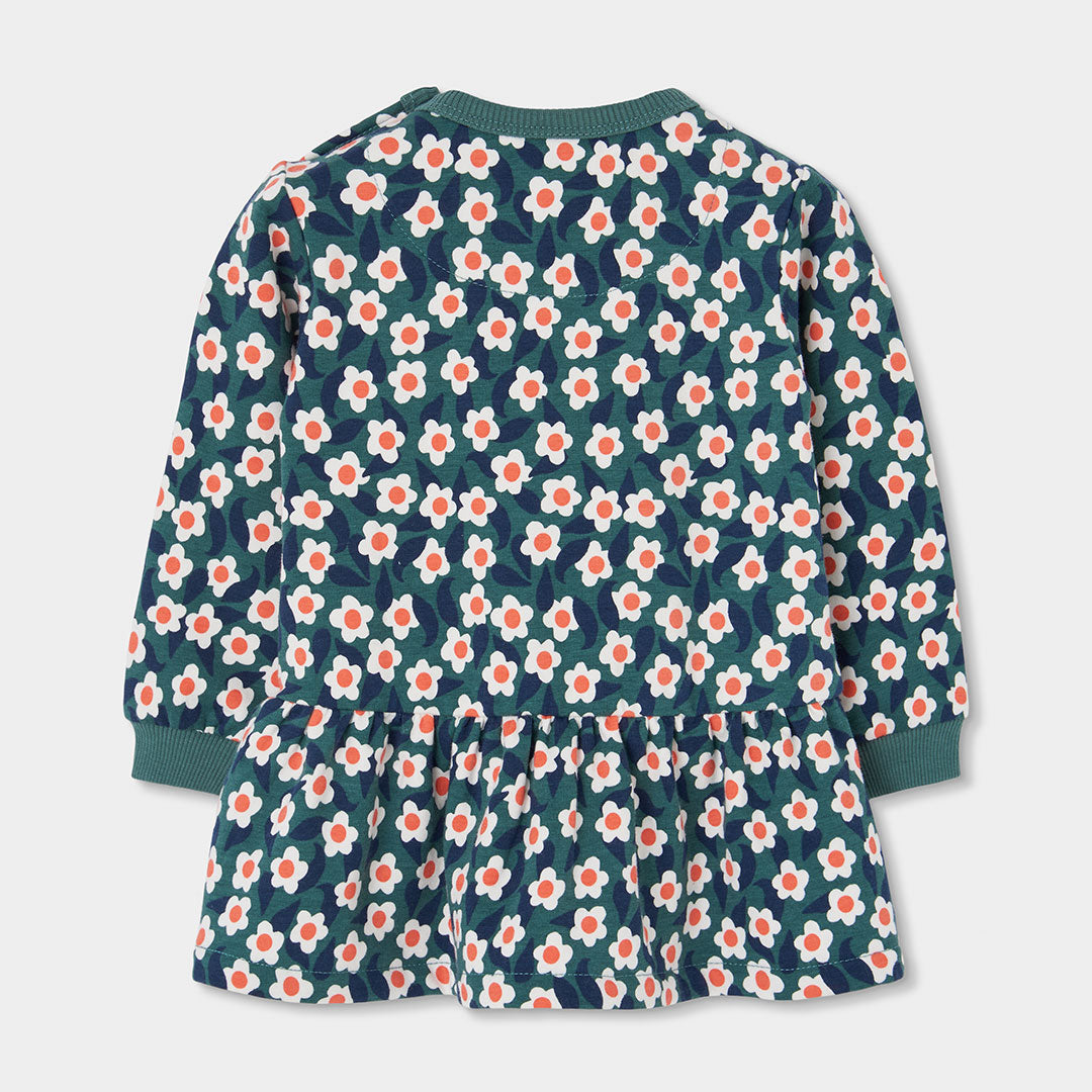 Boboli Girls Fleece Floral Printed Dress