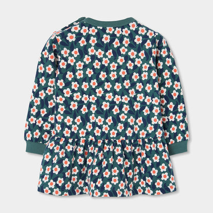 Boboli Girls Fleece Floral Printed Dress