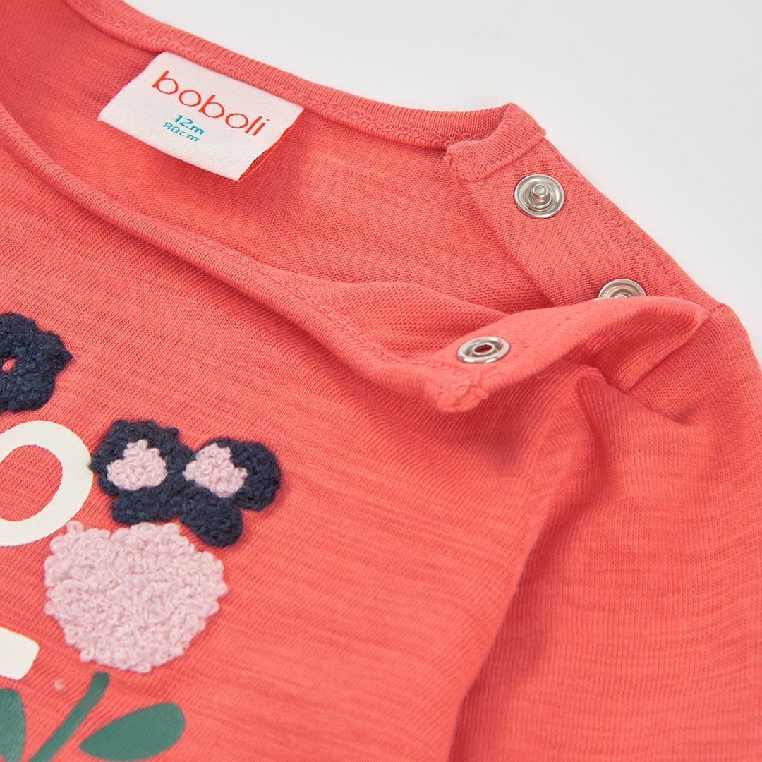 Boboli Girls Long Sleeve T-shirt Coral
