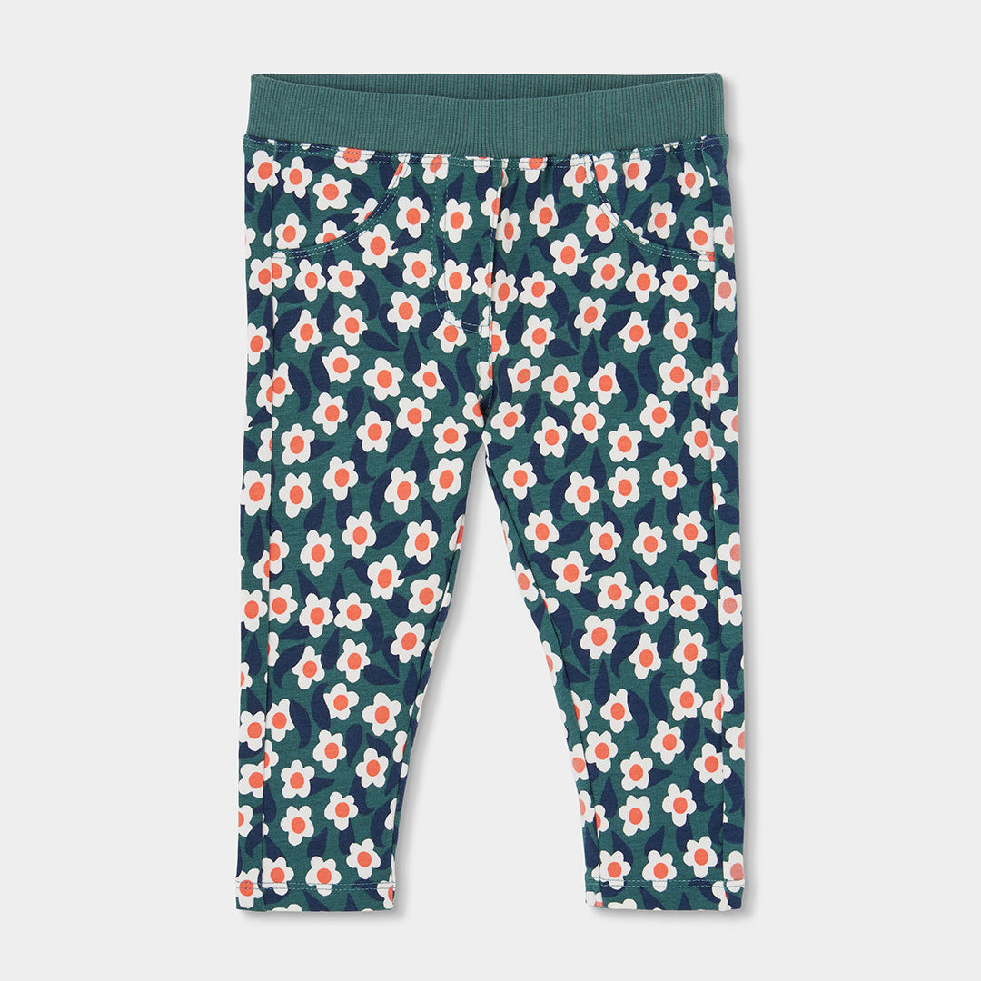 Boboli Girls Fleece Floral Print Trousers