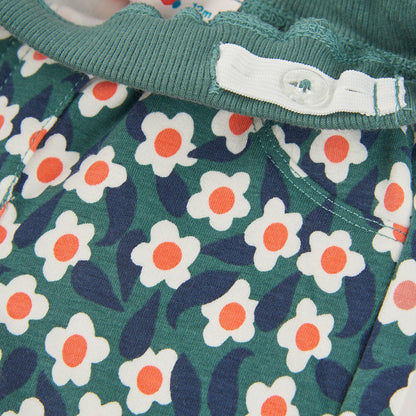 Boboli Girls Fleece Floral Print Trousers