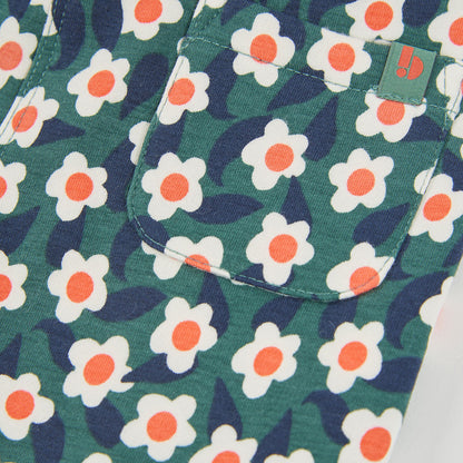 Boboli Girls Fleece Floral Print Trousers