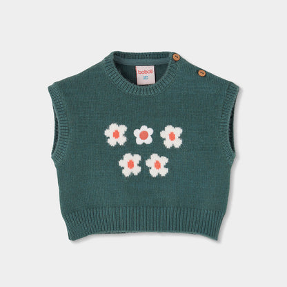 Boboli Girls Flower Knitwear Vest