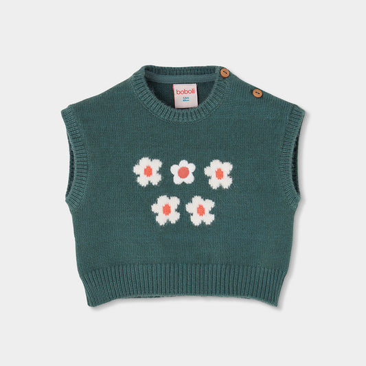 Boboli Girls Flower Knitwear Vest