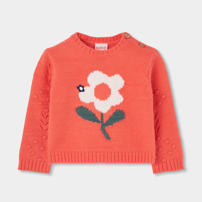 Boboli Girls Long Sleeve Coral Jumper