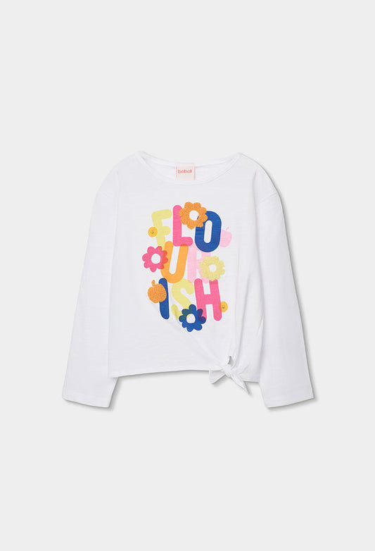 Boboli Girls Flowers Long Sleeve Top