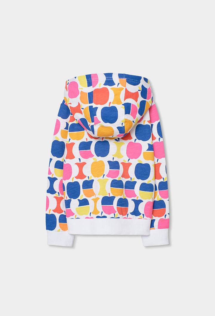 Boboli Girls Apples Pattern Zip Up Jacket