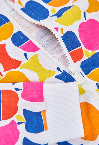 Boboli Girls Apples Pattern Zip Up Jacket