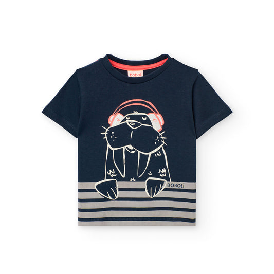 Boboli Boys Cool Vibes Navy T-Shirt