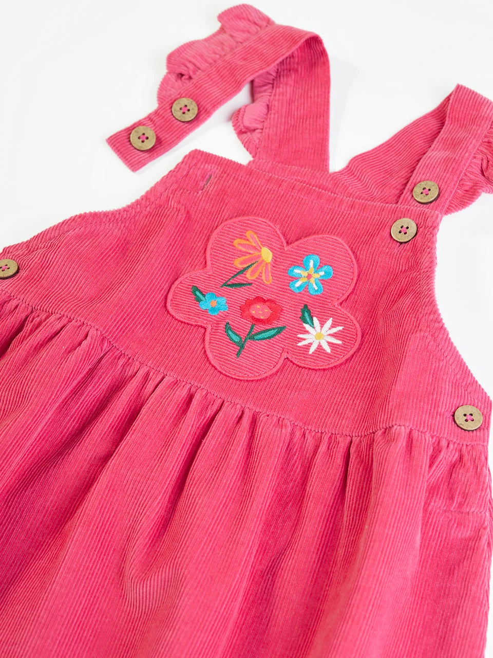 Frugi Girls Isla Flowers Dungaree Dress