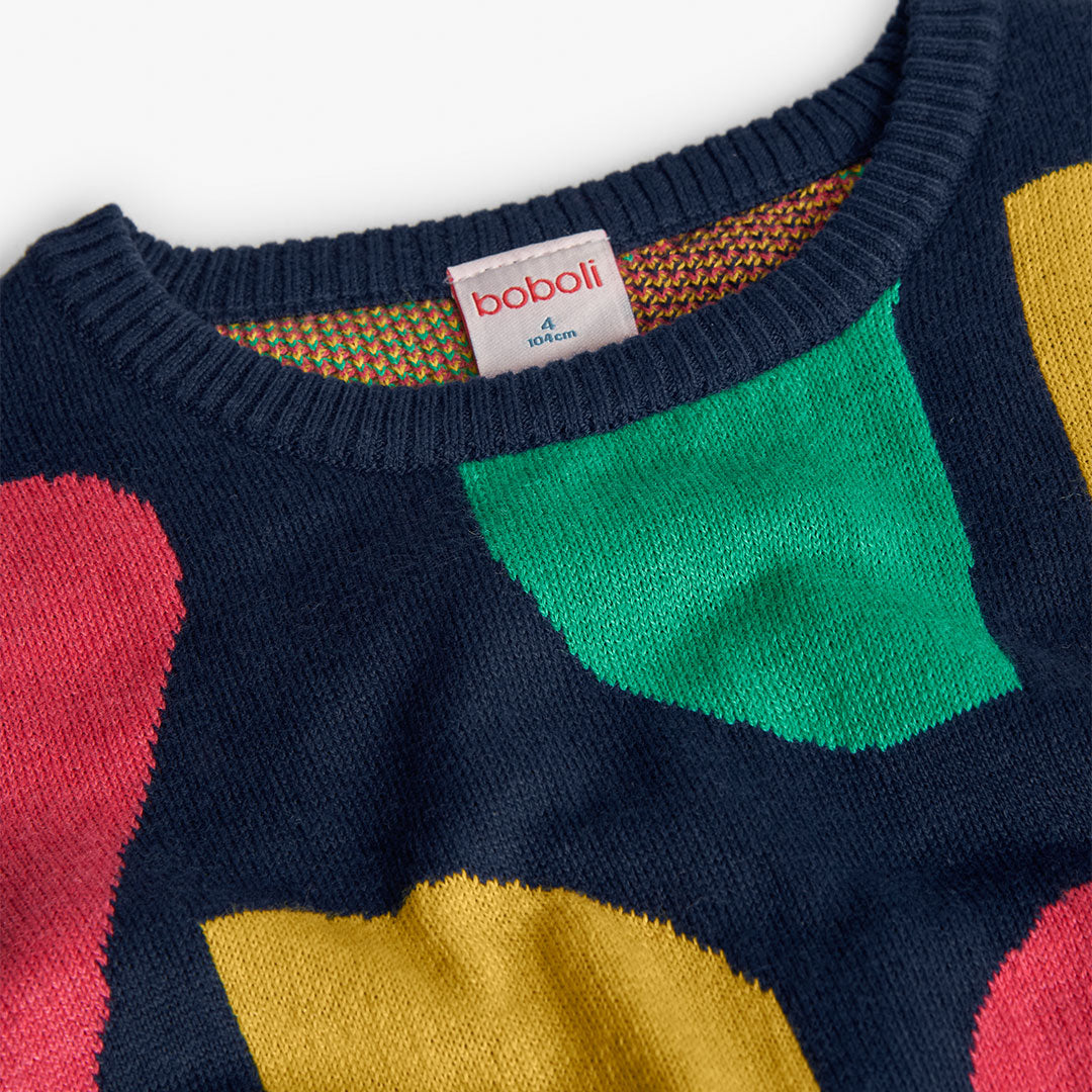 Boboli Girls Navy Knitwear Dress