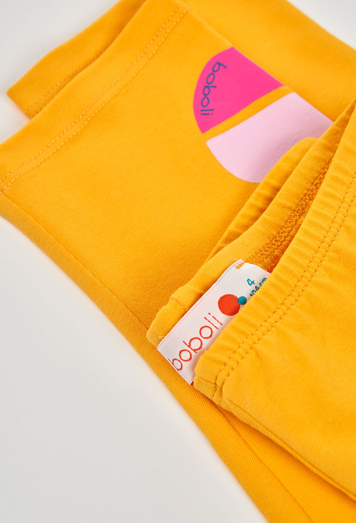 Boboli Girls Stretch Yellow/Orange Leggings