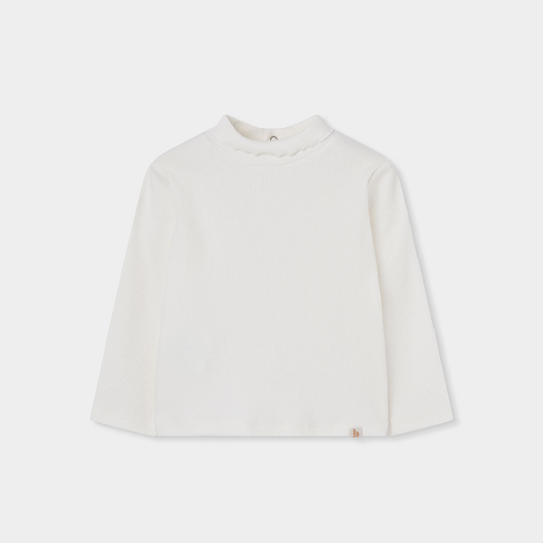 Boboli Girls Off White Long Sleeved T-Shirt