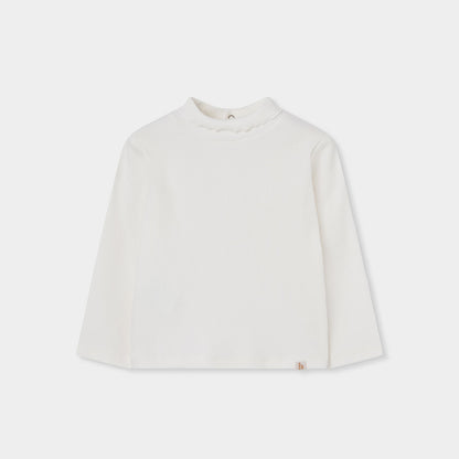 Boboli Girls Off White Long Sleeved T-Shirt