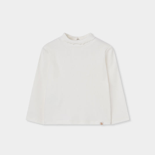 Boboli Girls Off White Long Sleeved T-Shirt