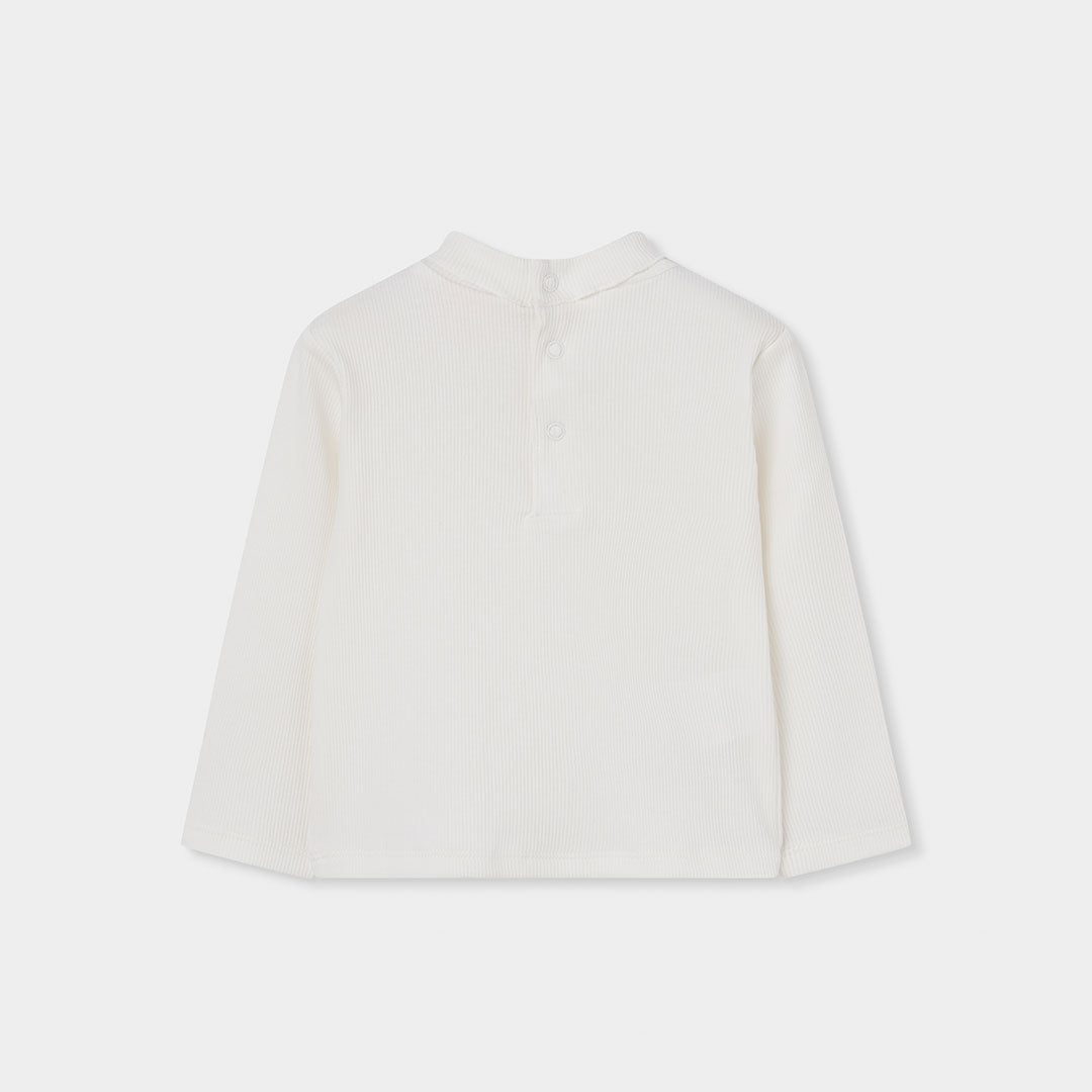 Boboli Girls Off White Long Sleeved T-Shirt