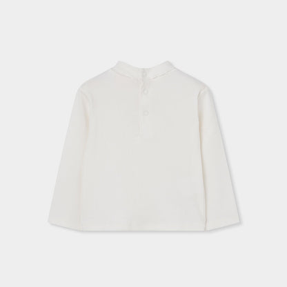 Boboli Girls Off White Long Sleeved T-Shirt