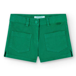 Boboli Green Stretch Twill Shorts