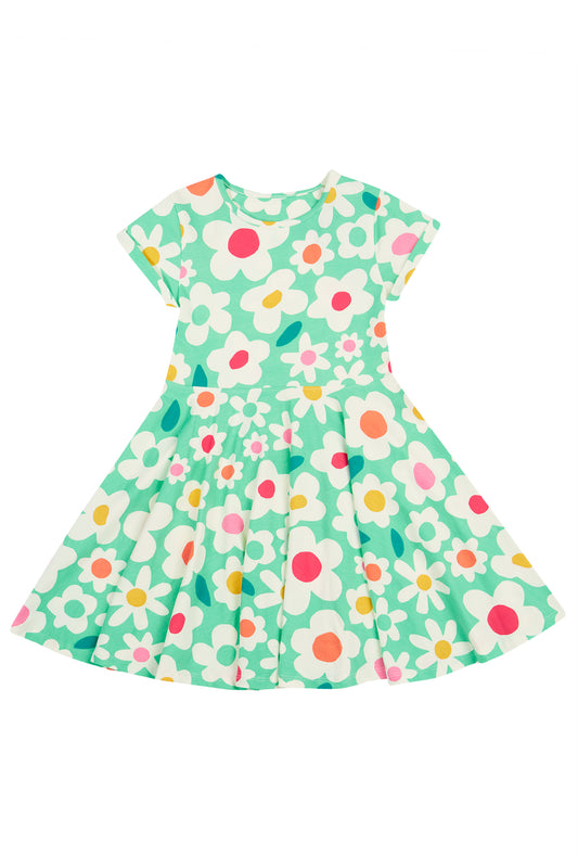 Frugi Girls Daisy Field Spring Skater Dress