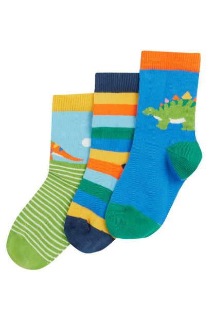 Frugi Baby Boys Dino Socks Multipack