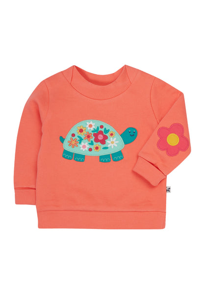 Frugi Baby Girls Cantaloupe / Tortoise Easy On Jumper