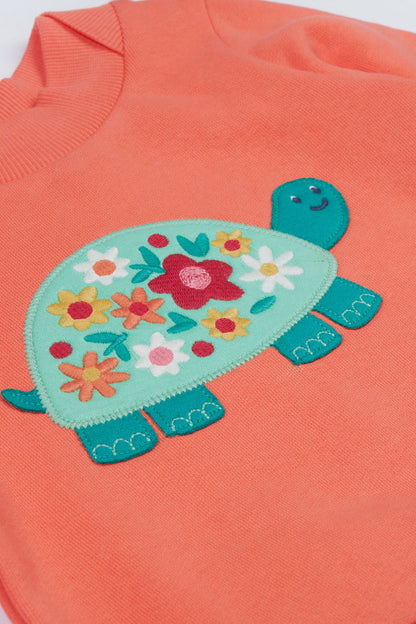 Frugi Baby Girls Cantaloupe / Tortoise Easy On Jumper