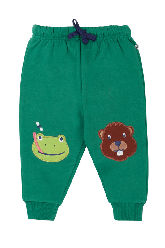 Frugi Baby Boys Holly Green Frog Joggers