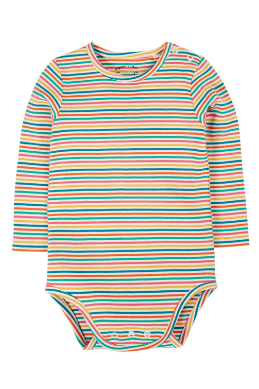 Frugi Baby Girls Betty Multi-stripe Long Sleeve Vest