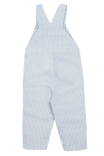 Frugi Baby Girls Ticking Stripe & Rainbow Hugh Dungaree