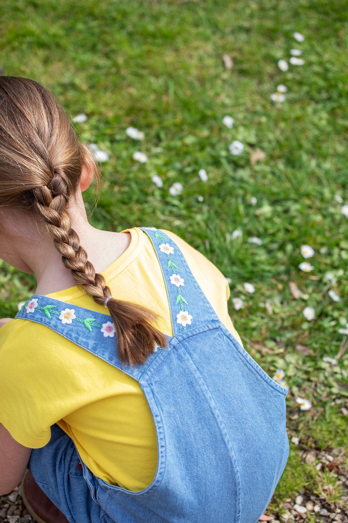 Frugi Girls Rainbow Hazel Denim Dungaree