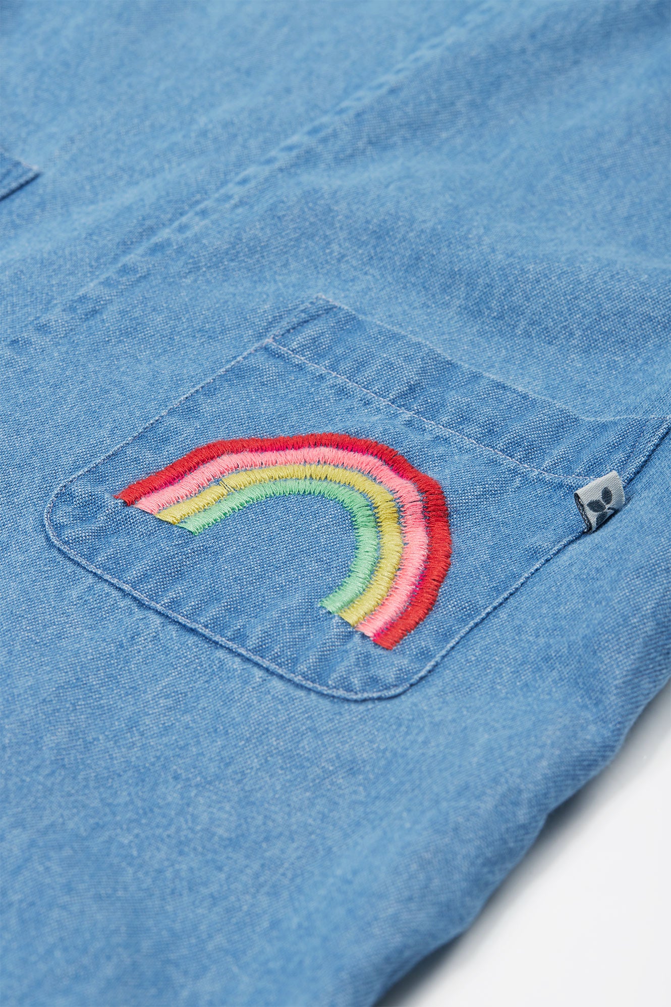 Frugi Girls Rainbow Hazel Denim Dungaree